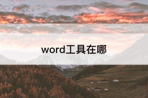 word工具在哪