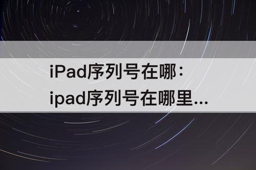 iPad序列号在哪：ipad序列号在哪里看?-芝士回答