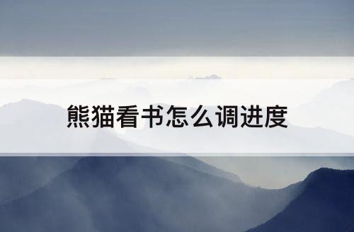 熊猫看书怎么调进度