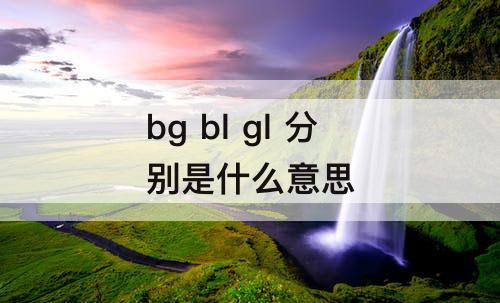 bg bl gl 分别是什么意思