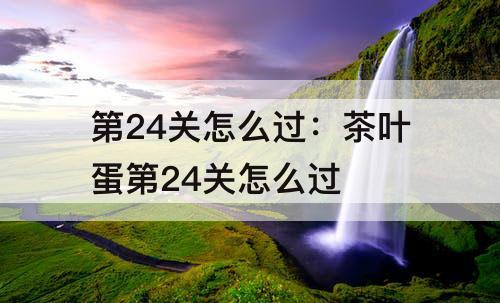 第24关怎么过：茶叶蛋第24关怎么过
