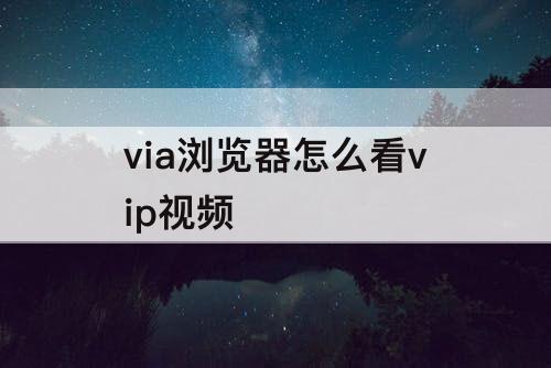 via浏览器怎么看vip视频