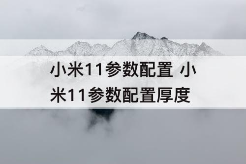 小米11参数配置 小米11参数配置厚度