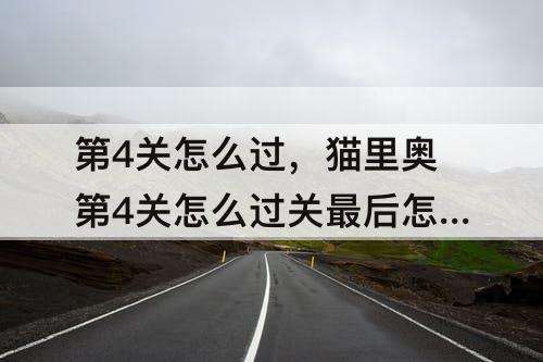 第4关怎么过，猫里奥第4关怎么过关最后怎么过