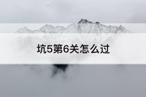坑5第6关怎么过