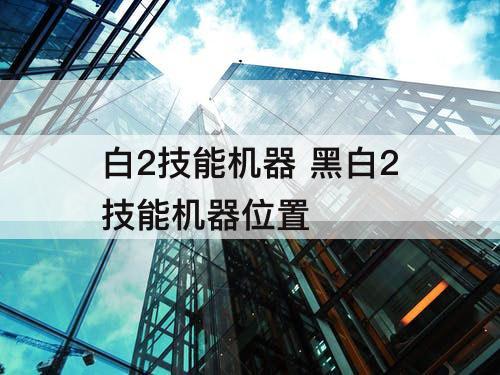 白2技能机器 黑白2技能机器位置