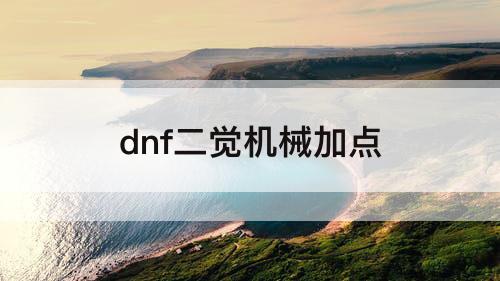dnf二觉机械加点
