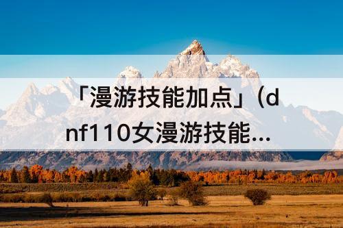 「漫游技能加点」(dnf110女漫游技能加点)