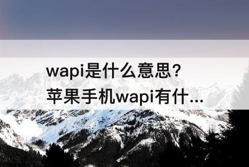 wapi是什么意思?苹果手机wapi有什么用?要开启吗，wapi是什么意思?苹果手机wapi有什么用?要开启吗知乎