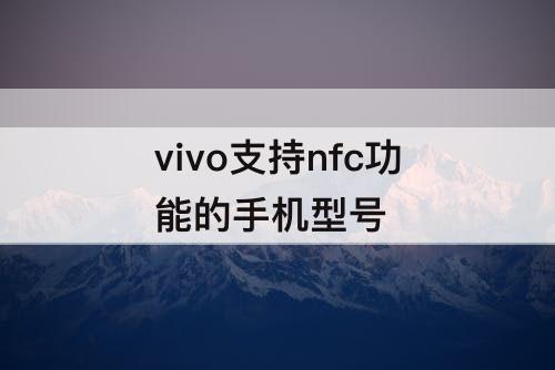 vivo支持nfc功能的手机型号