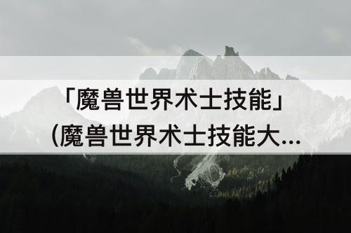「魔兽世界术士技能」(魔兽世界术士技能大全)