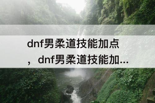 dnf男柔道技能加点，dnf男柔道技能加点2020
