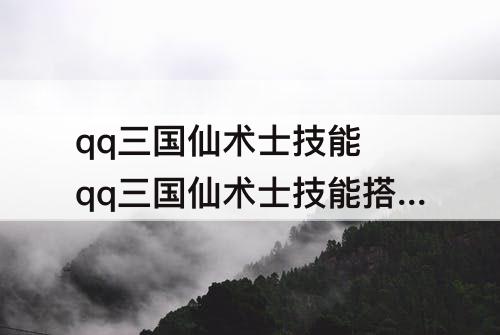 qq三国仙术士技能 qq三国仙术士技能搭配