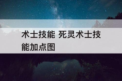 术士技能 死灵术士技能加点图
