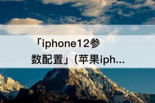 「iphone12参数配置」(苹果iphone12参数配置图)