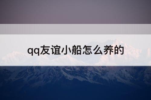 qq友谊小船怎么养的