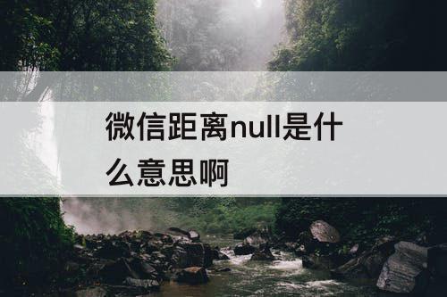 微信距离null是什么意思啊