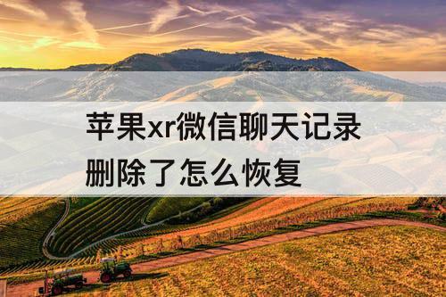 苹果xr微信聊天记录删除了怎么恢复