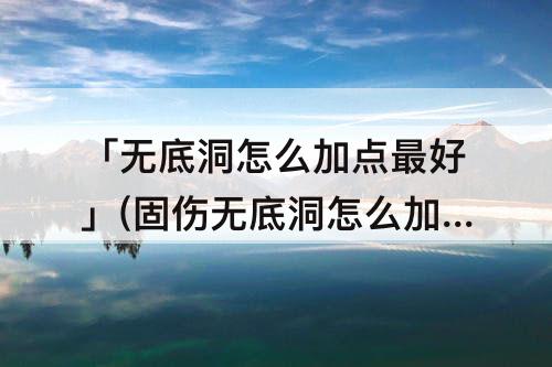 「无底洞怎么加点最好」(固伤无底洞怎么加点最好)