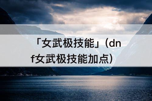 「女武极技能」(dnf女武极技能加点)