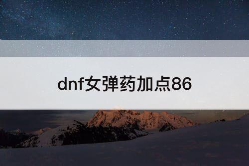 dnf女弹药加点86