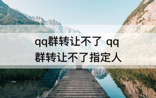 qq群转让不了 qq群转让不了指定人