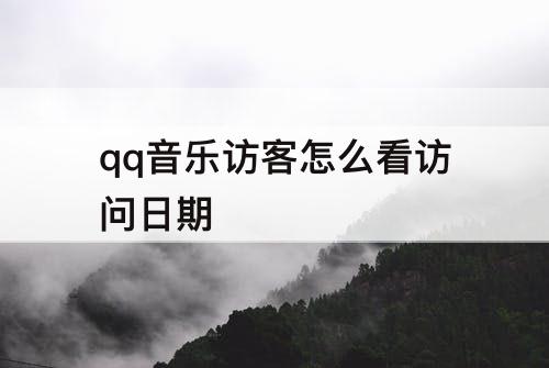 qq音乐访客怎么看访问日期