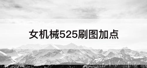 女机械525刷图加点
