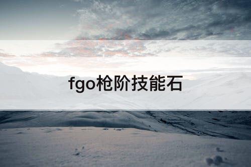 fgo枪阶技能石