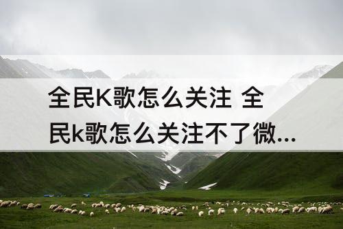 全民K歌怎么关注 全民k歌怎么关注不了微信好友