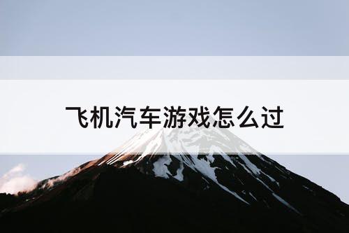 飞机汽车游戏怎么过