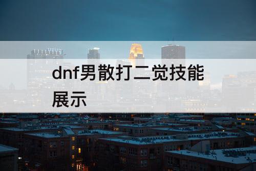 dnf男散打二觉技能展示