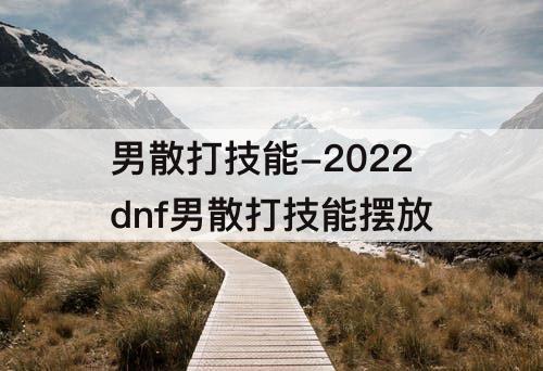 男散打技能-2022dnf男散打技能摆放