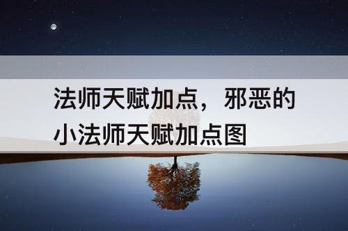 法师天赋加点，邪恶的小法师天赋加点图
