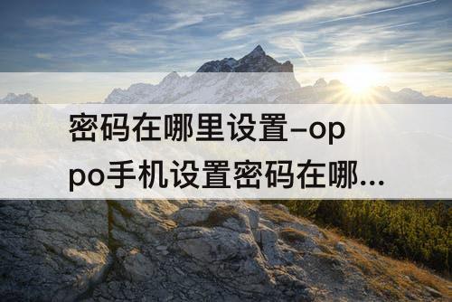 密码在哪里设置-oppo手机设置密码在哪里设置