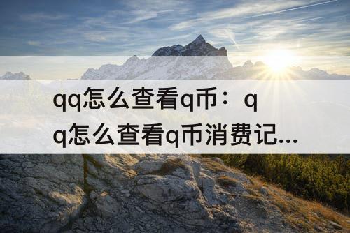 qq怎么查看q币：qq怎么查看q币消费记录