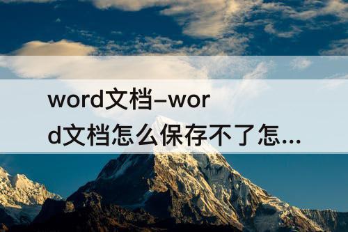 word文档-word文档怎么保存不了怎么办