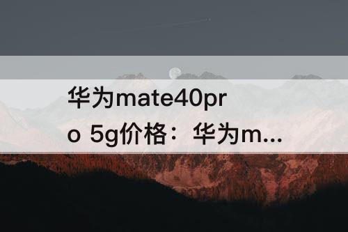 华为mate40pro 5g价格：华为mate40pro 5g价格怎么辨认真伪
