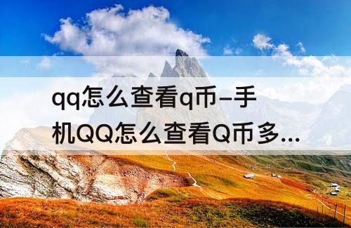 qq怎么查看q币-手机QQ怎么查看Q币多少