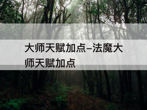 大师天赋加点-法魔大师天赋加点