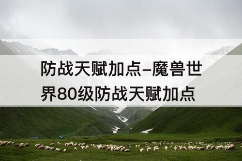 防战天赋加点-魔兽世界80级防战天赋加点