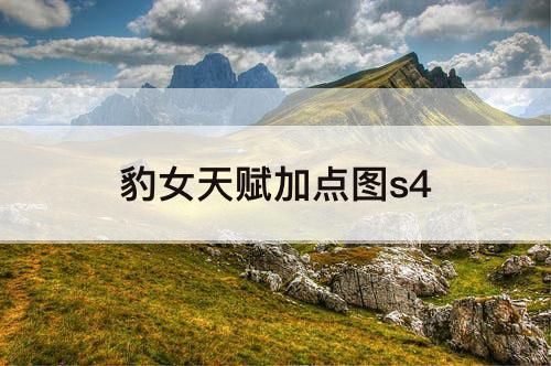 豹女天赋加点图s4