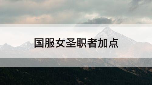 国服女圣职者加点