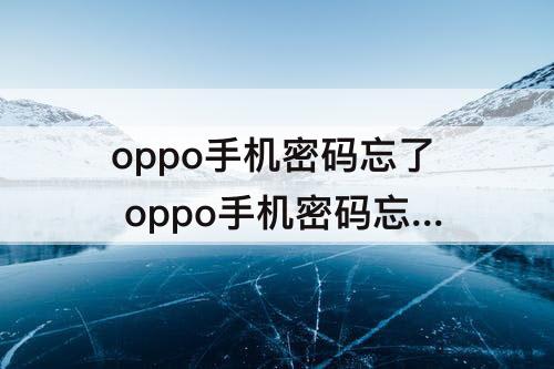 oppo手机密码忘了 oppo手机密码忘了怎么开锁1.2版本