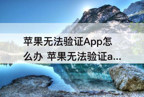 苹果无法验证App怎么办 苹果无法验证app怎么办 信任了还验证不了