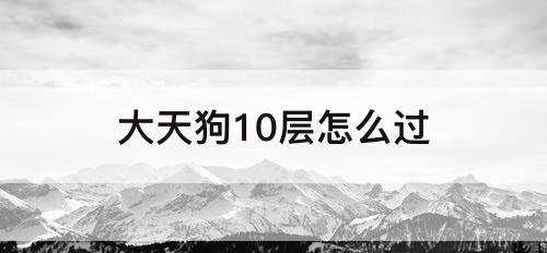 大天狗10层怎么过