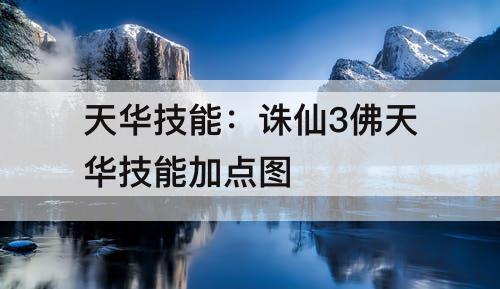 天华技能：诛仙3佛天华技能加点图