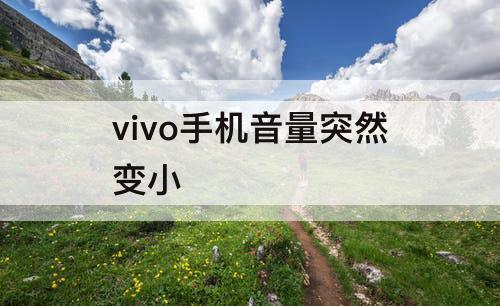 vivo手机音量突然变小