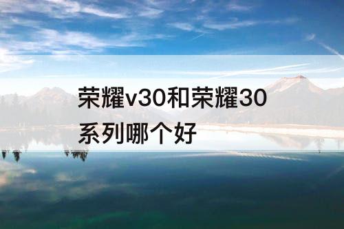 荣耀v30和荣耀30系列哪个好