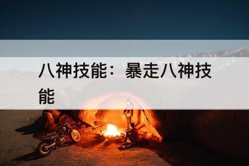 八神技能：暴走八神技能